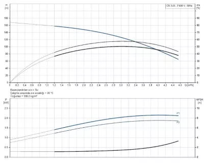 CR3-25 A-FGJ-A-E-HQQE 3x230/400V 50Hz Dikey Çok Kademeli Santrifüj Pompa - 2