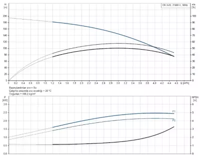 CR3-29 A-FGJ-A-E-HQQE 3x230/400V 50Hz Dikey Çok Kademeli Santrifüj Pompa - 2