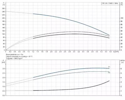 CR3-36 A-FGJ-A-E-HQQE 3x230/400V 50Hz Dikey Çok Kademeli Santrifüj Pompa - 2