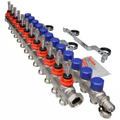 FRÄNKISCHE Profitherm Debi Göstergeli Paslanmaz Çelik Kollektör Seti 11 Ağızlı – Yerden Isıtma Kollektörü - 1