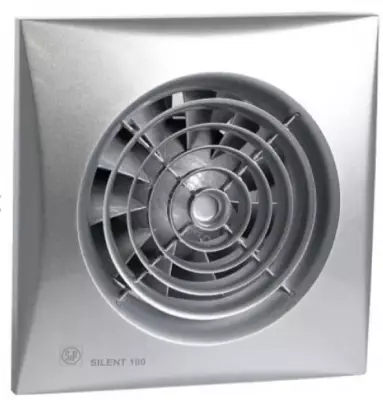 Soler & Palau (S&P) SILENT-200 CZ SILVER (Krom Renk) DESIGN Mini Aksiyal Banyo-WC Fanı | Maks. Hava Debisi: 175 m³/h | Kanal Çapı: 120 mm - 1