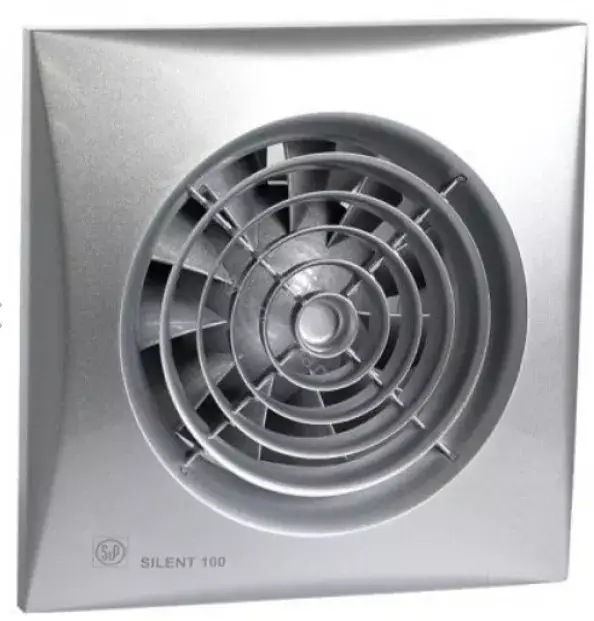 Soler & Palau (S&P) SILENT-200 CZ SILVER (Krom Renk) DESIGN Mini Aksiyal Banyo-WC Fanı | Maks. Hava Debisi: 175 m³/h | Kanal Çapı: 120 mm - 1