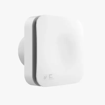 Soler & Palau (S&P) ECOAIR EVO HT Zaman Ayarlı ve Nem Sensörlü Mini Aksiyal Banyo-WC Fanı | Maks. Hava Debisi: 108 m³/h | Kanal Çapı: 100 mm - 2