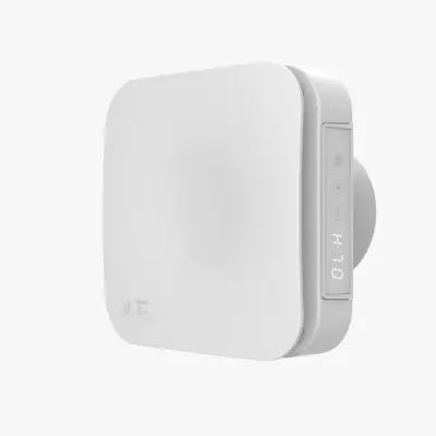 Soler & Palau (S&P) ECOAIR EVO HT Zaman Ayarlı ve Nem Sensörlü Mini Aksiyal Banyo-WC Fanı | Maks. Hava Debisi: 108 m³/h | Kanal Çapı: 100 mm - 3