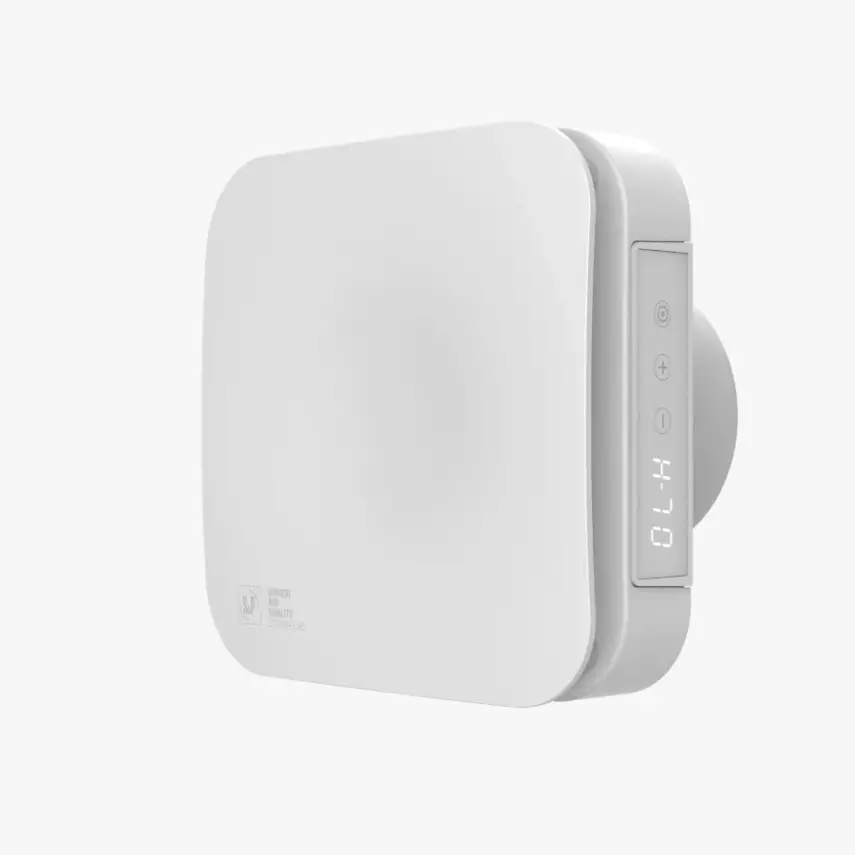 Soler & Palau (S&P) ECOAIR EVO HT Zaman Ayarlı ve Nem Sensörlü Mini Aksiyal Banyo-WC Fanı | Maks. Hava Debisi: 108 m³/h | Kanal Çapı: 100 mm - 3