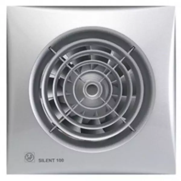 Soler & Palau (S&P) SILENT-100 CZ SILVER (Gümüş Renk) Mini Aksiyal Banyo-WC Fanı | Maks. Hava Debisi: 95 m³/h | Kanal Çapı: 100 mm - 1