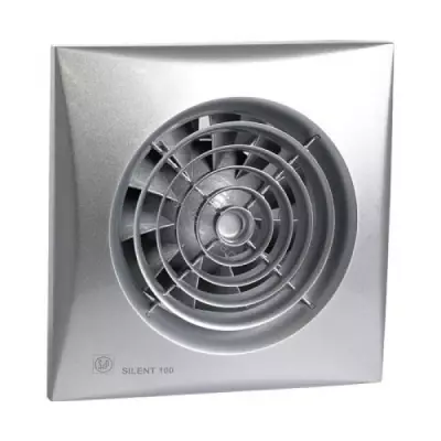 Soler & Palau (S&P) SILENT-100 CZ SILVER (Gümüş Renk) Mini Aksiyal Banyo-WC Fanı | Maks. Hava Debisi: 95 m³/h | Kanal Çapı: 100 mm - 2