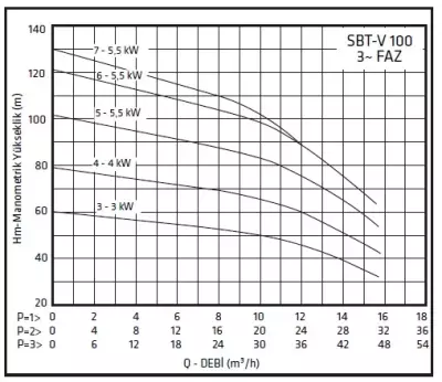 Standart Pompa TH 3xSBT-V 100/5 Dik Milli Kullanım Suyu Hidroforu - 3