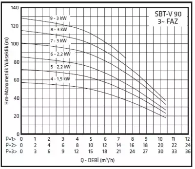 Standart Pompa TH 3xSBT-V 90/9* Dik Milli Kullanım Suyu Hidroforu - 3