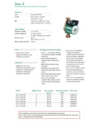 Wilo Star Z 20/1 Bronz Gövdeli Resirkülasyon Pompası (½